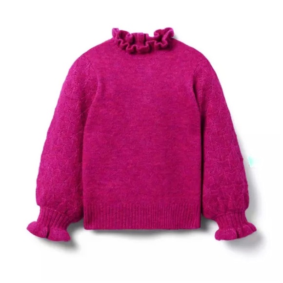 Janie and Jack Other - Brand New Janie & Jack Girls Burgundy Ruffle Sweater, Size 8, NWT